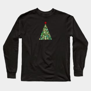 Christmas tree made of succulent and cactus Long Sleeve T-Shirt